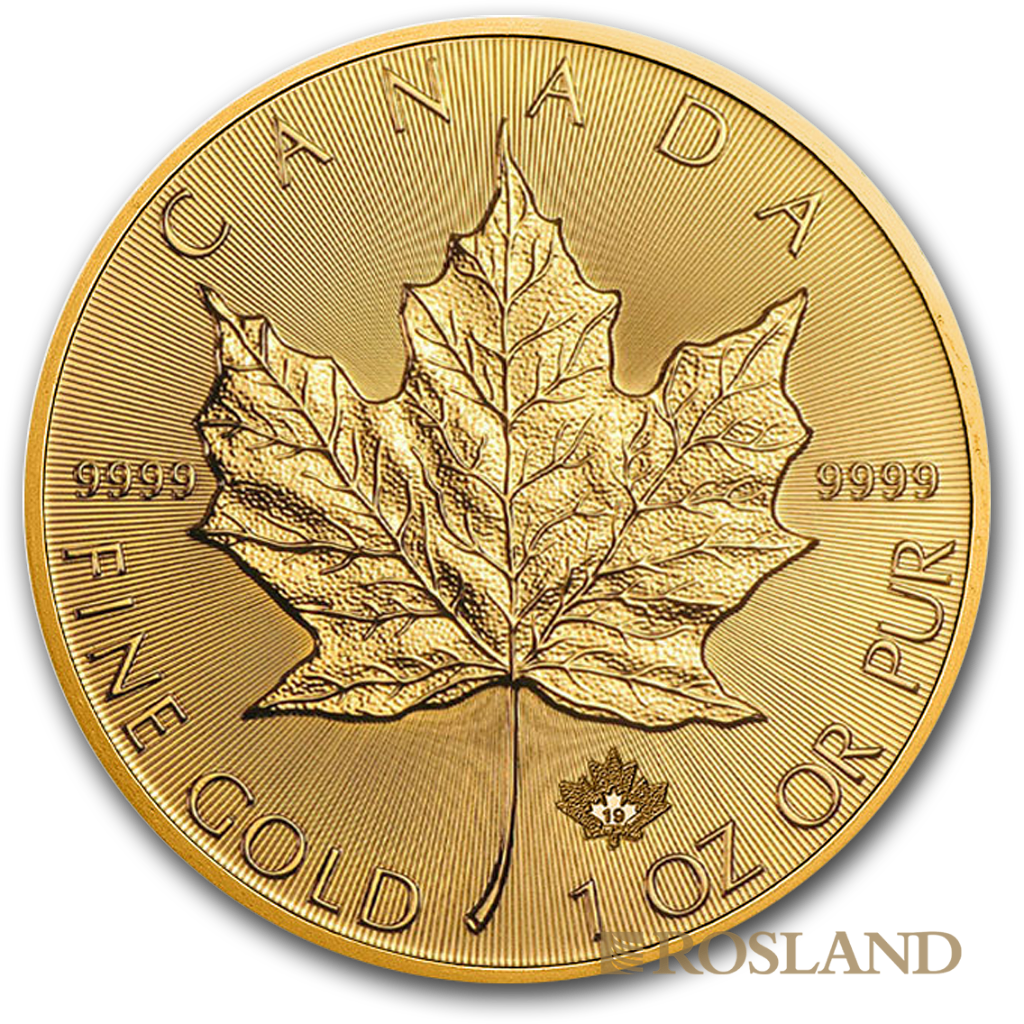 1 Unze Goldmünze Kanada Maple Leaf 2019 Incuse Edition
