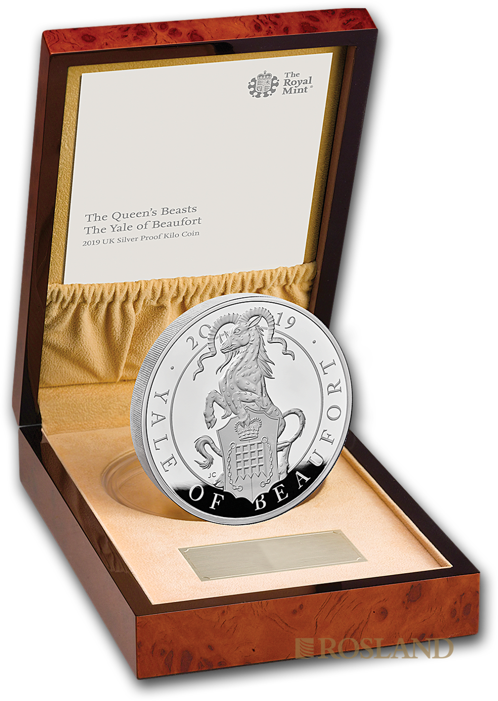 1 Kilogramm Silbermünze Queens Beasts Yale 2019 PP (Box, Zertifikat)