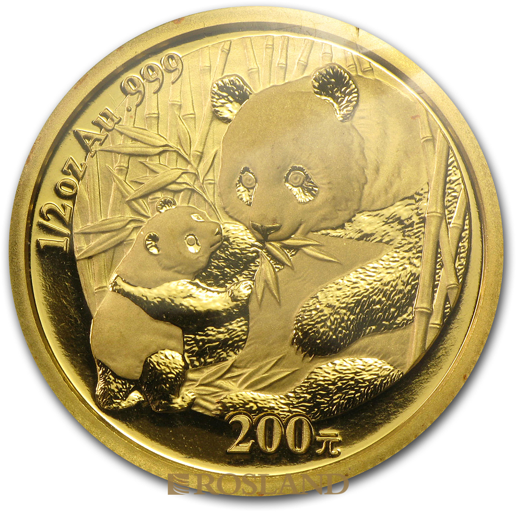 1/2 Unze Goldmünze China Panda 2005