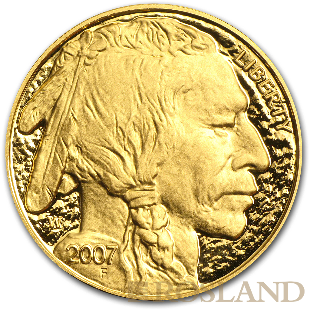 1 Unze Goldmünze American Buffalo 2007 PP (Box, Zertifikat)