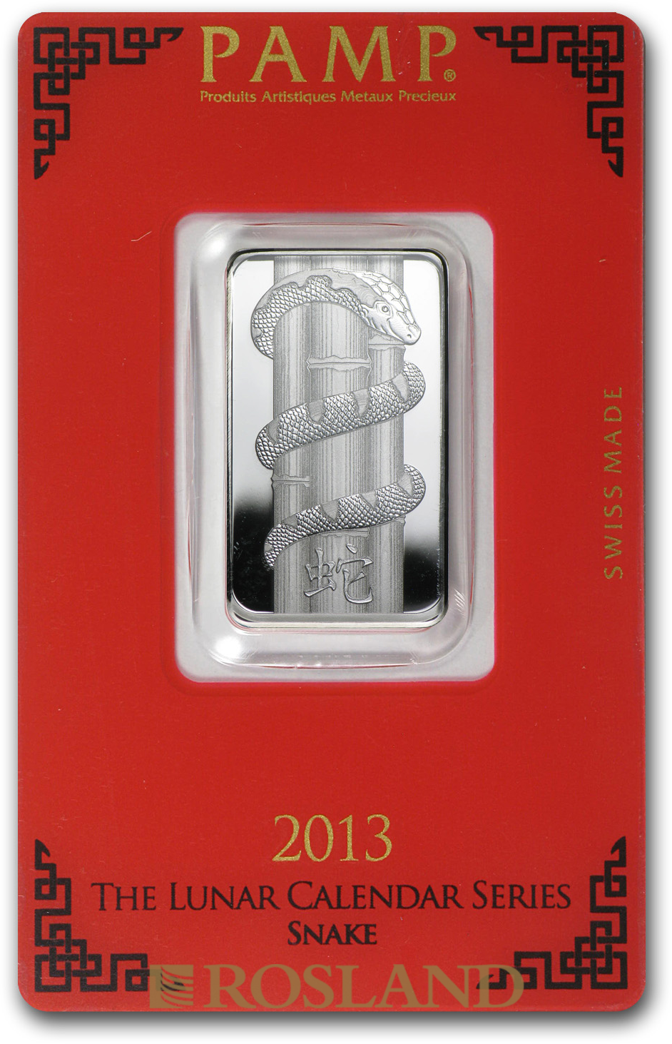 10 Gramm Silberbarren PAMP Lunar Jahr der Schlange 2013