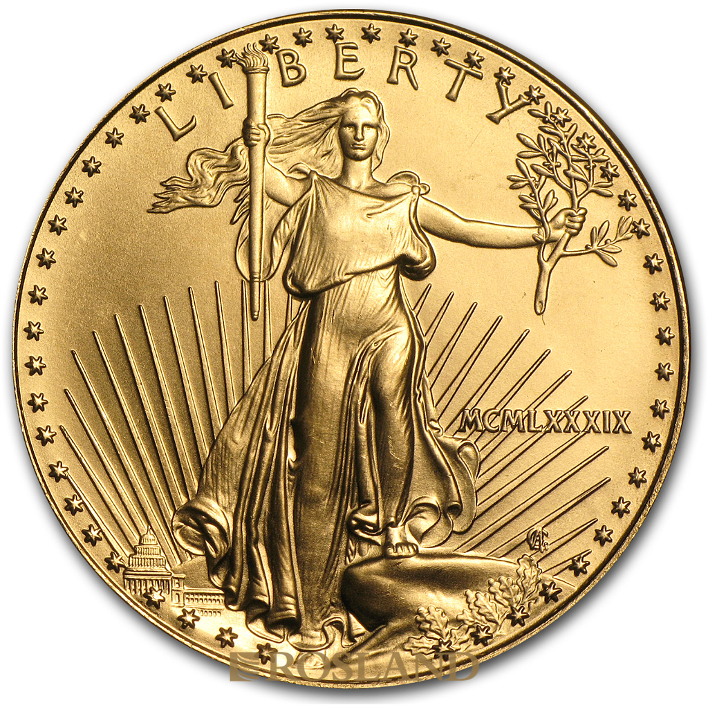 1 Unze Goldmünze American Eagle 1989 (MCMLXXXIX)