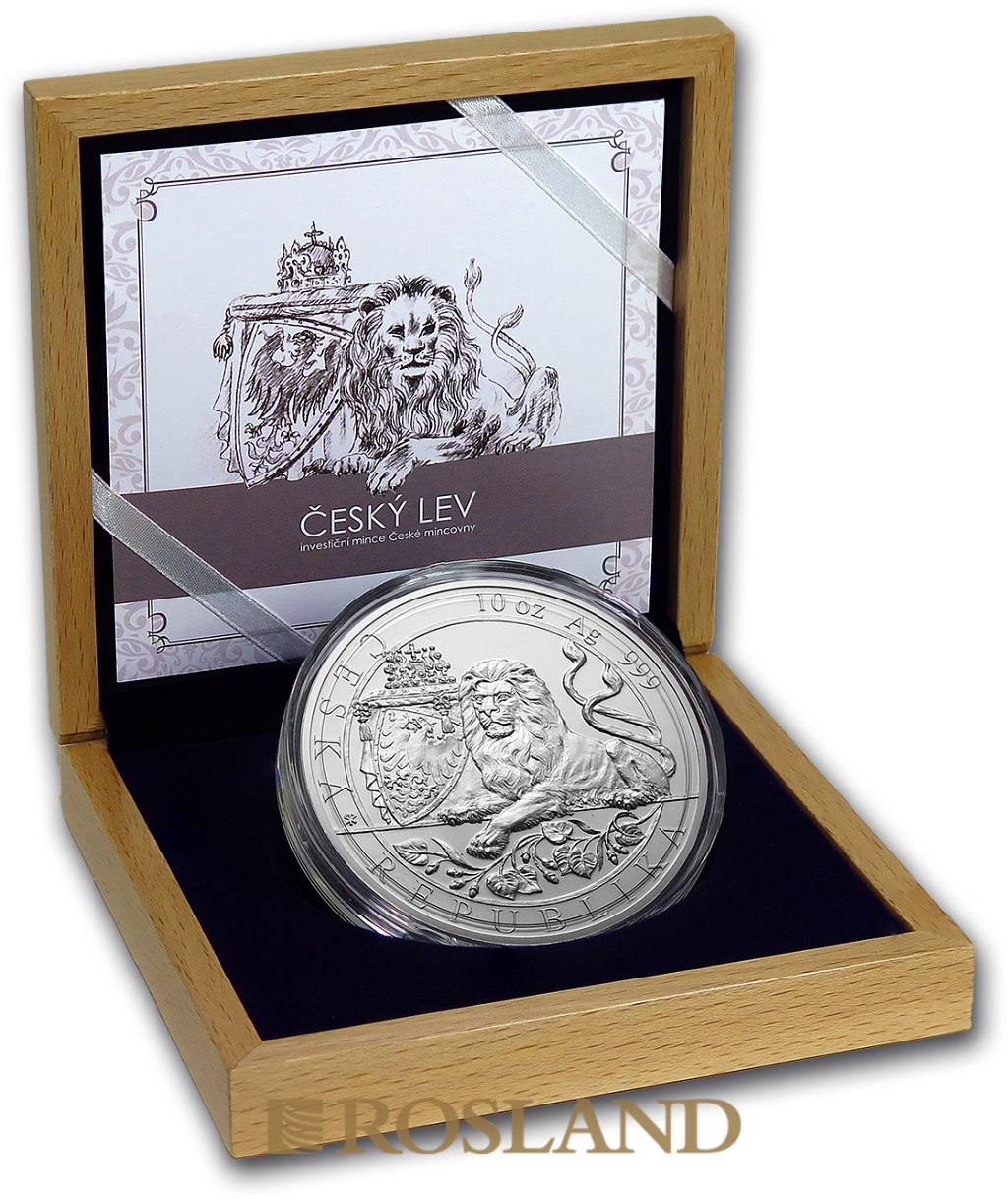 10 Unzen Silbermünze Tschechischer Löwe 2019