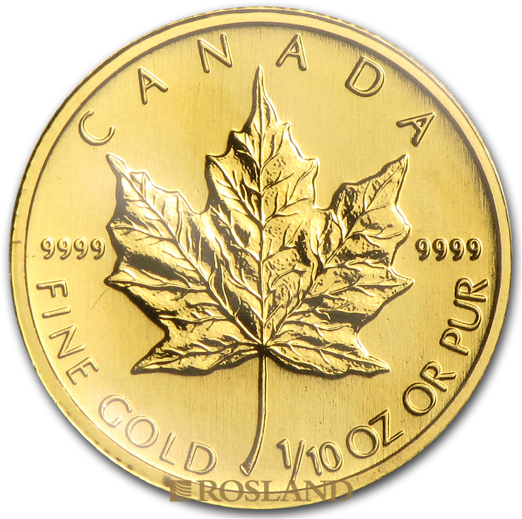 1/10 Unze Goldmünze Kanada Maple Leaf 1993