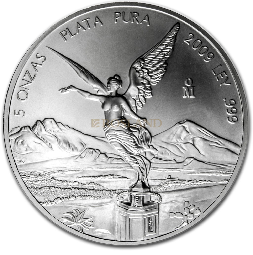 5 Unzen Silbermünze Mexican Libertad 2009