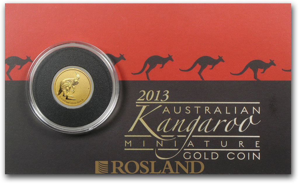 1/2 Gramm Goldmünze Australien Känguru 2013 (Blister, Zertifikat)