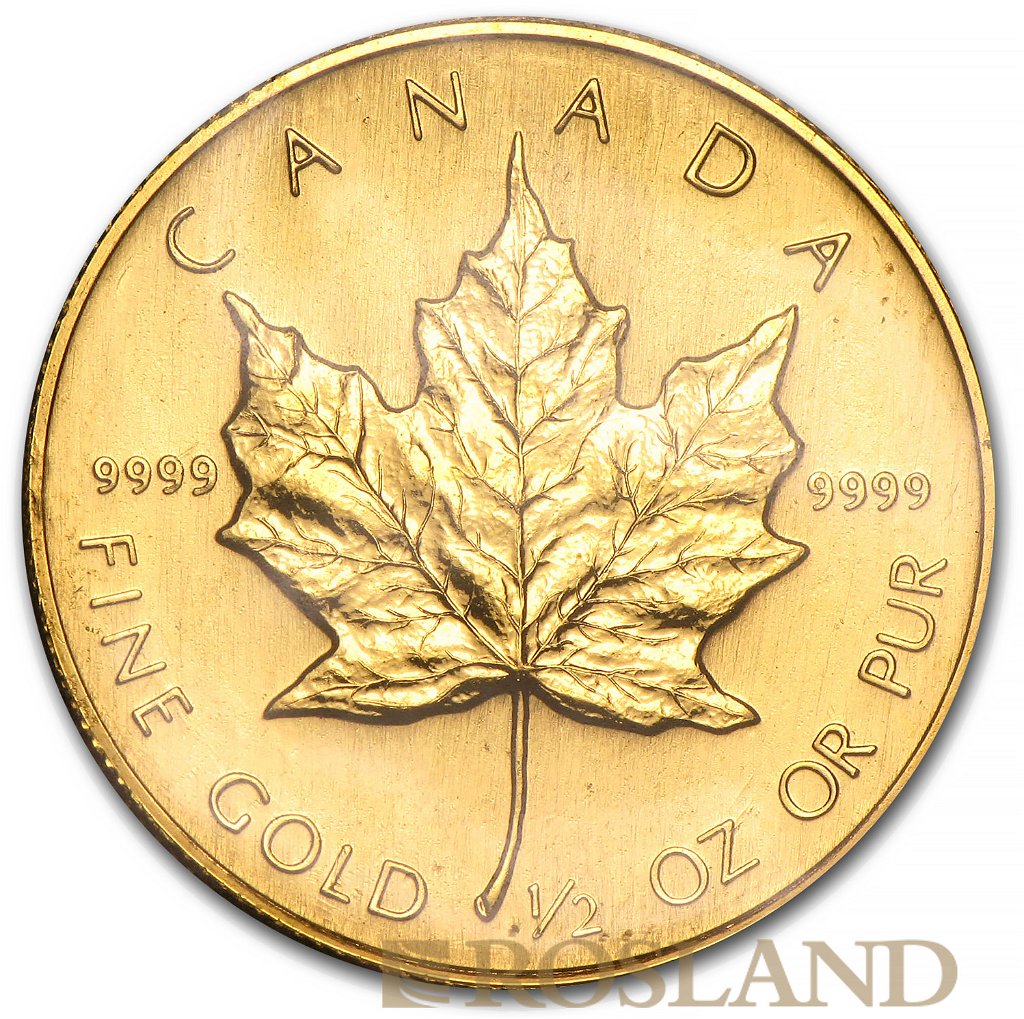 1/2 Unze Goldmünze Kanada Maple Leaf 1987