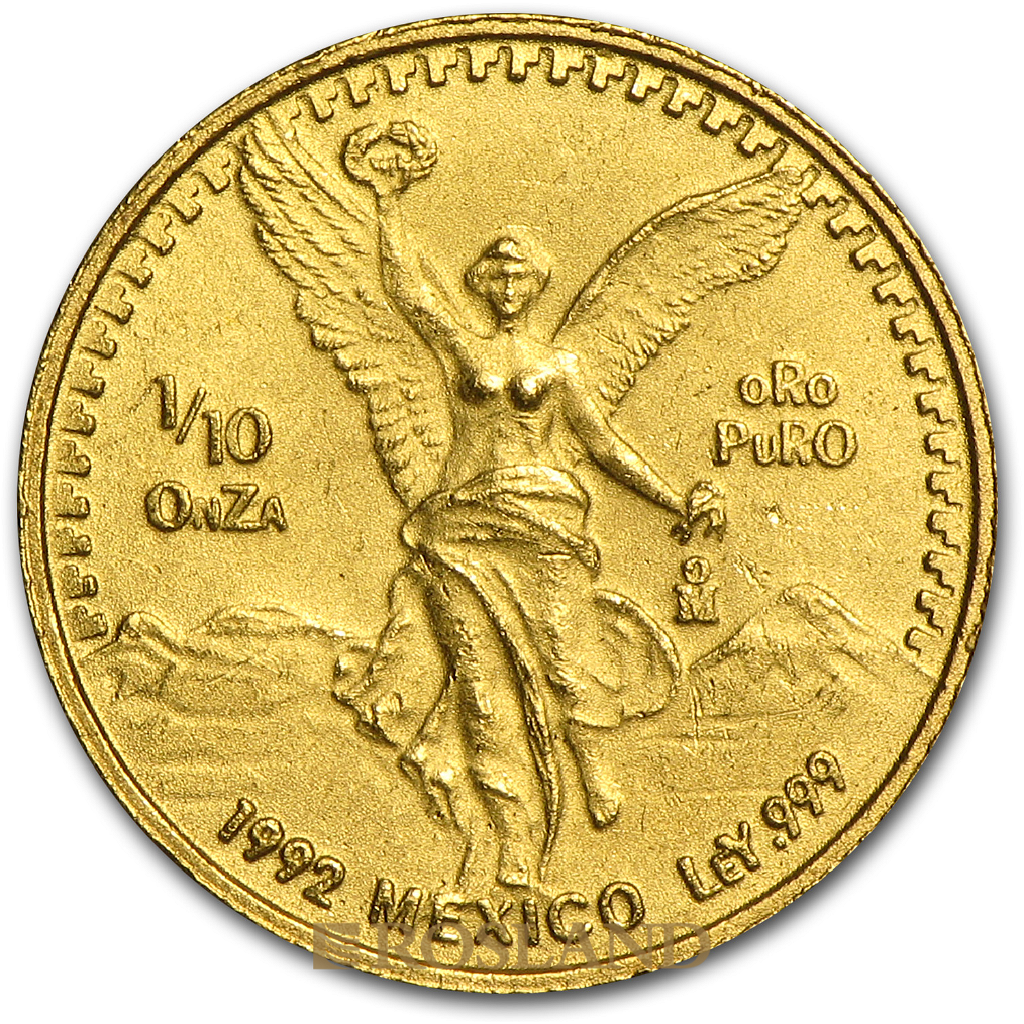 1/10 Unze Goldmünze Mexican Libertad 1992