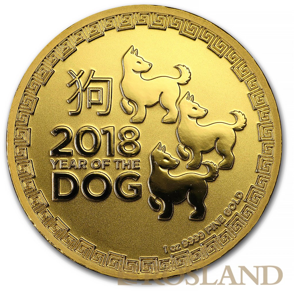 1 Unze Goldmünze Niue Lunar Hund 2018