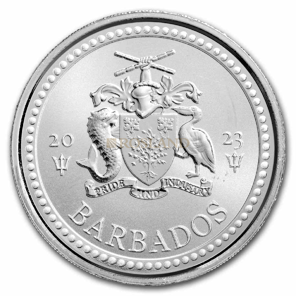 1 Unze Silbermünze Barbados Dreizack 2023