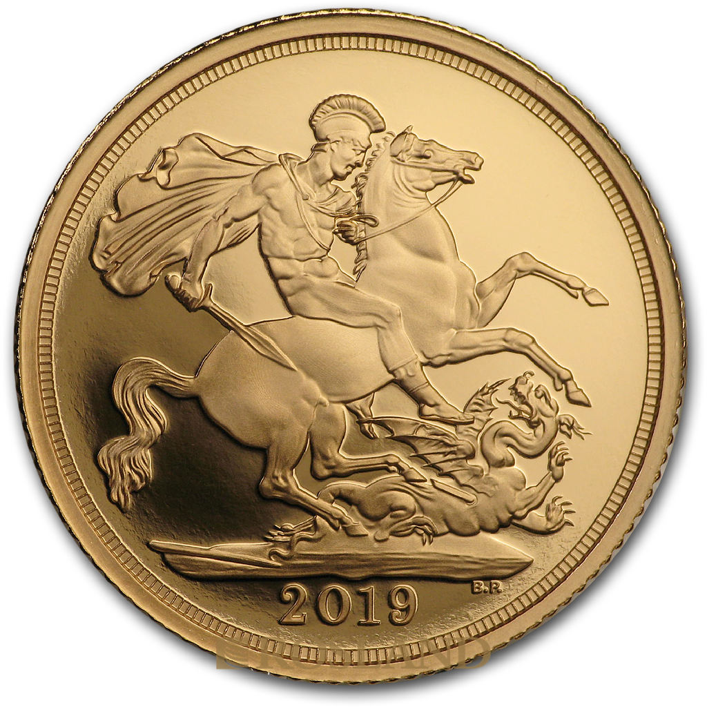 1 Sovereign Goldmünze Großbritannien 2019 PP (Box, Zertifikat)
