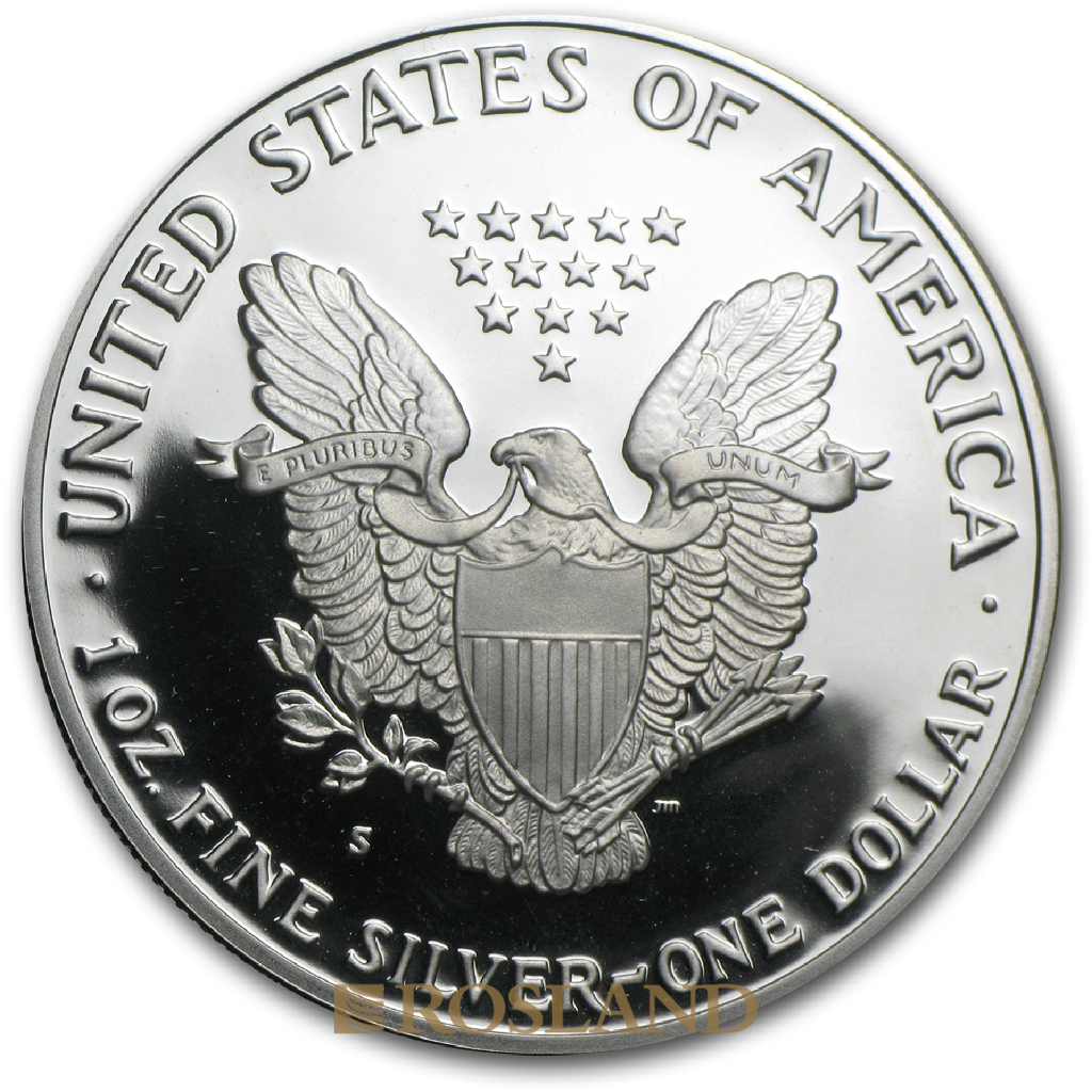 1 Unze Silbermünze American Eagle 1992 (S) PP (Box, Zertifikat)