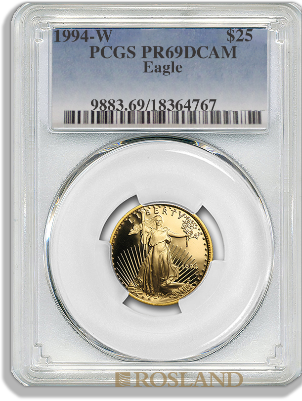 1/2 Unze Goldmünze American Eagle 1994 PP PCGS PR-69 (W, DCAM)